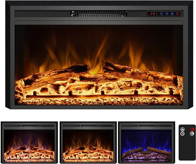 Electric Fireplace, Electric Fireplace Inserts, Recessed Fireplace Heater by KENTSKY