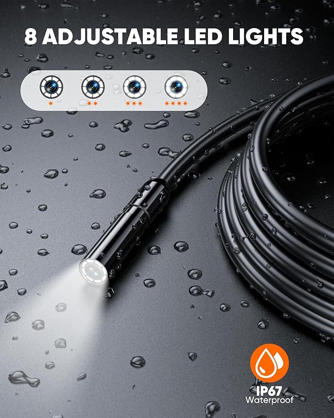 T TAKMLY Endoscope Camera with Light, Dual Lens 1080P Industrial Borescope with - Image 2