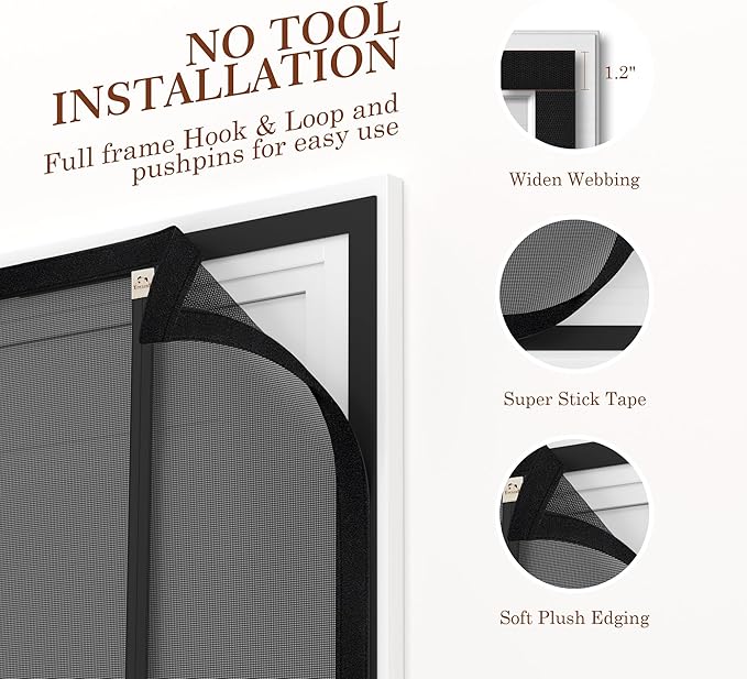 Yotache Left Right Side Opening Magnetic Screen Door Fits Door Size 38 x 82 - Image 6
