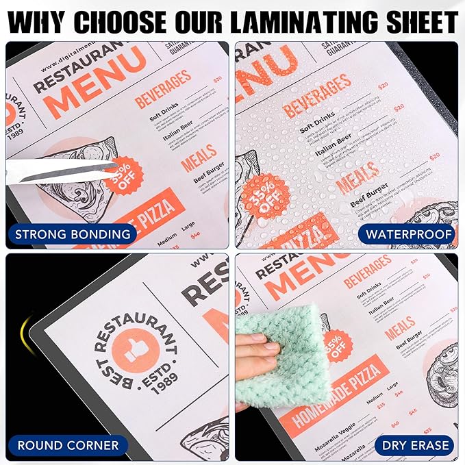 BURVAGY Thermal Laminating Pouches 5 Mil, 150 Pack Laminating Sheets, 9 x 11.5 - Image 6