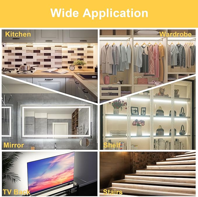 LAFULIT 10 PCS Under Cabinet Lights Kit, Stick on Lights, Flexible Led Strip - Image 3