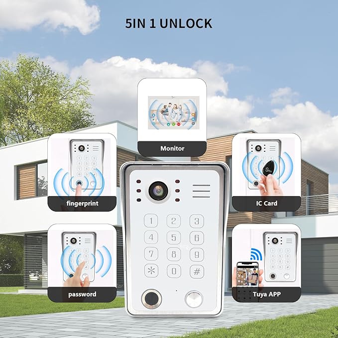 Wired Video Door Phone Kit Apartment Intercom System, 10 Inch Touch Screen - Image 3