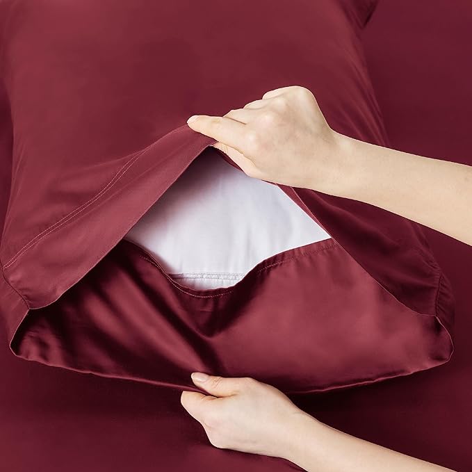 Bedsure Queen Sheet Set, Rayon Derived from Bamboo, Cooling Sheets, Breathable - Image 7
