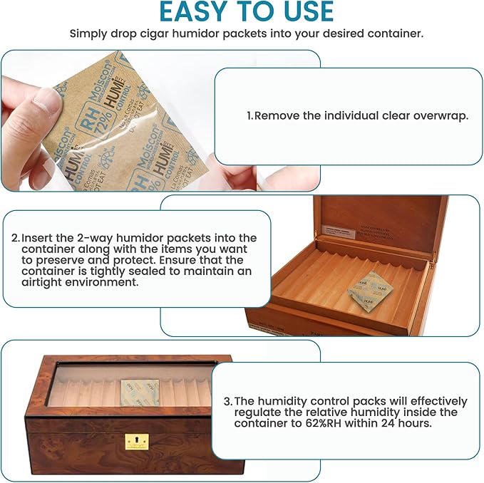 Wisesorb 72% Two-Way Humidity Control Packs- 8 Gram Moisture Absorbers - Image 5