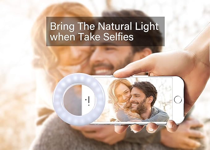 Selfie Ring Light, Oternal Ring Light Rechargeable Portable Clip-on Selfie Fill - Image 5