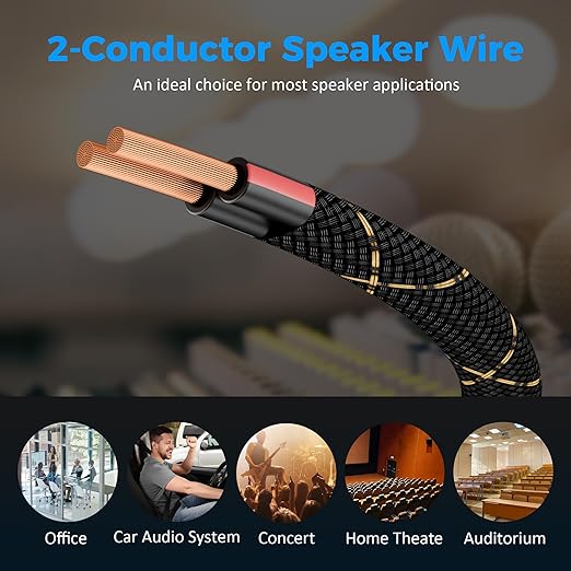 14/2 Speaker Wire 50 Feet, 14AWG Gauge Speaker Cable, Direct Burial, Durable - Image 3