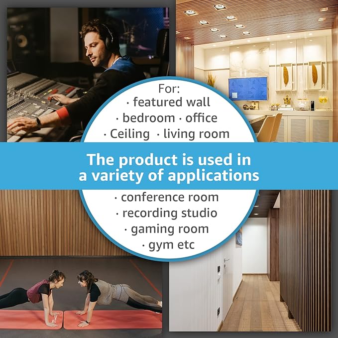 Art3d 4-Pack 94.5 x 7.9 inch Acoustic Wood Slat Wall Panels - Image 7