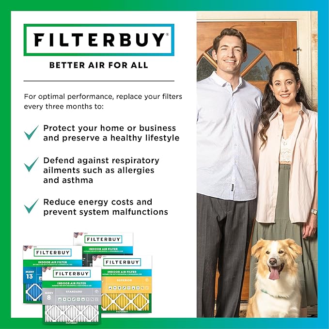 Filterbuy 19.5x19.5x4 Air Filter MERV 13 Optimal Smoke & Allergy Defense - Image 7