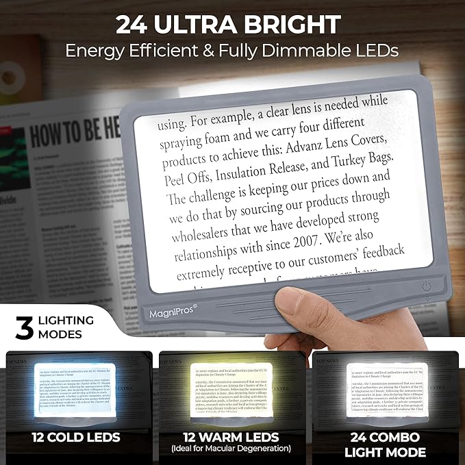 MAGNIPROS Patented 5X LED Page Magnifier - Image 3