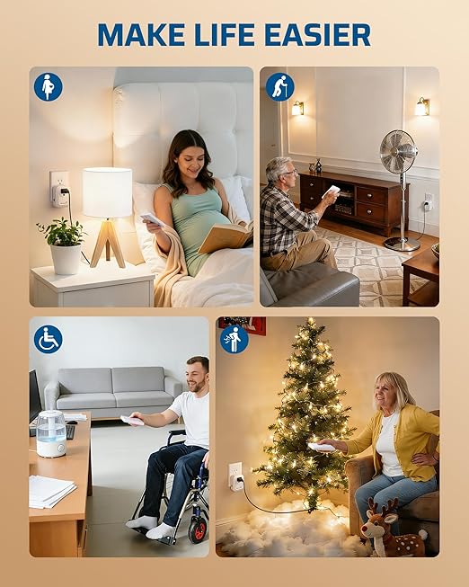 DEWENWILS Remote Control Outlet Wireless Wall Mounted Light Switch, Electrical - Image 7