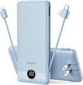 VEGER Portable Charger for iPhone Built in Cables and Wall Plug, 10000mah Slim by VEGER