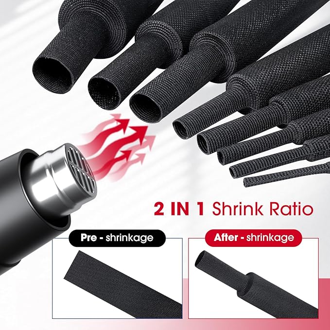Sonoreboom 2 in 1 Heat Shrink Braided Sleeving Fabric Tubing-Ideal fit - Image 5