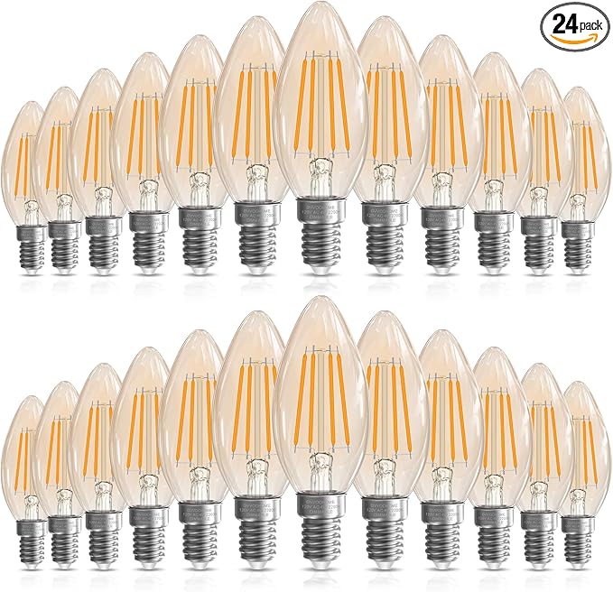 GvvooHome Candelabra Light Bulbs 40 watt Equivalent, E12 LED Bulb Dimmable B10 by GvvooHome