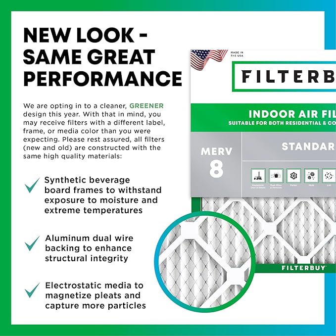 Filterbuy 23x23x1 Air Filter MERV 8 Essential Dust & Allergy Defense, - Image 3