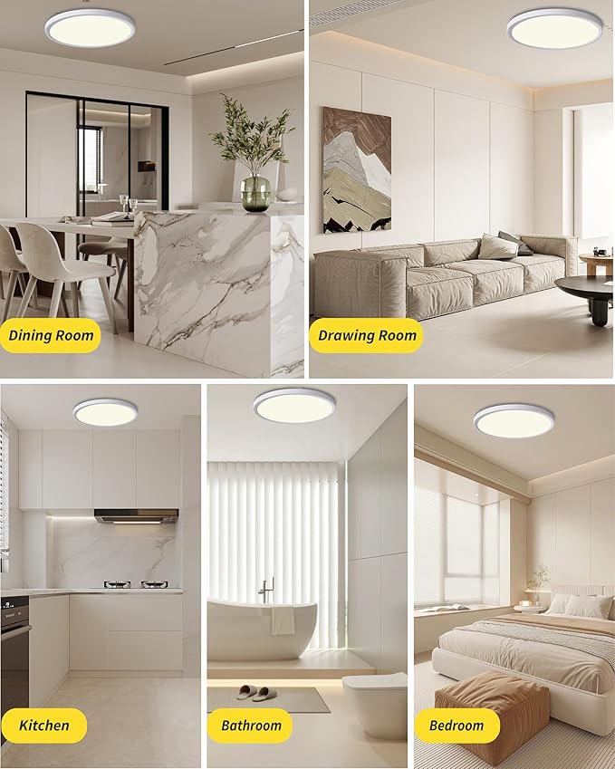 4Pack 12 Inch Remote Control Dimmable LED Flush Mount Ceiling Light Panel - Image 3