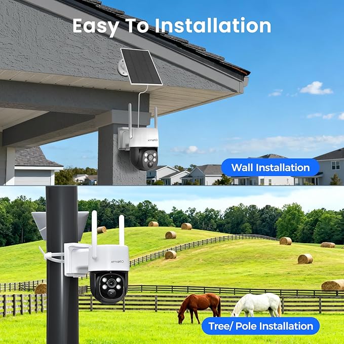 XMARTO Solar Camera Outdoor Wireless, All-Weather Solar Charge, Two-Way Audio - Image 3
