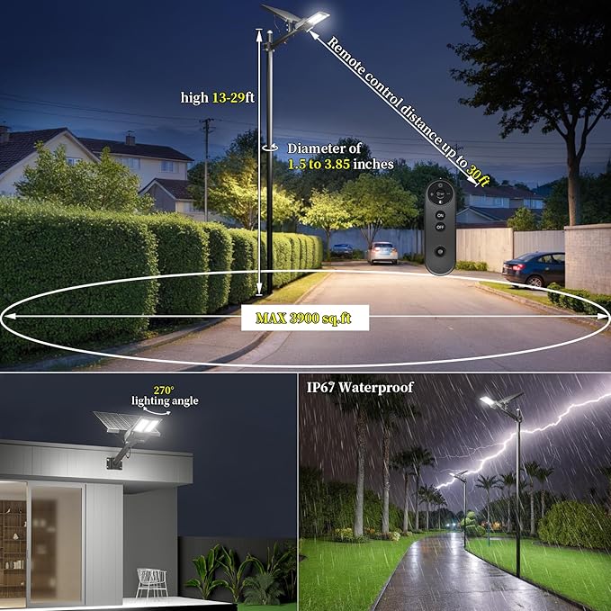 Ofuray Of-10600w Solar Street Lights Outdoor, 750000lm Solar Security Flood - Image 4