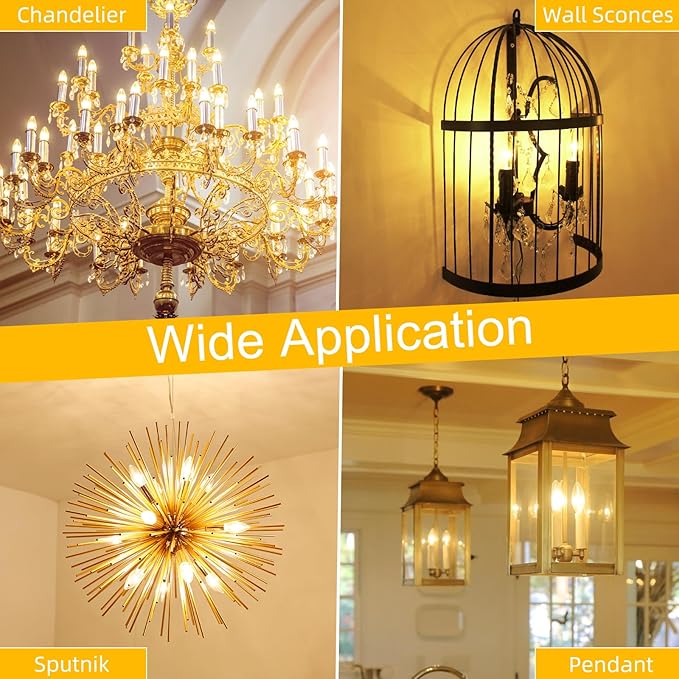 GvvooHome LED Candelabra Light Bulbs 40 watt Equivalent, Dimmable E12 LED Bulb - Image 7