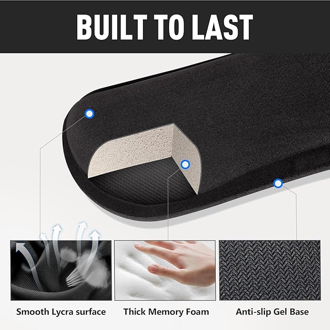 Gimars 63D High-Density Thicken Memory Foam Keyboard Wrist Rest, 17.3'' Enlarge - Image 3