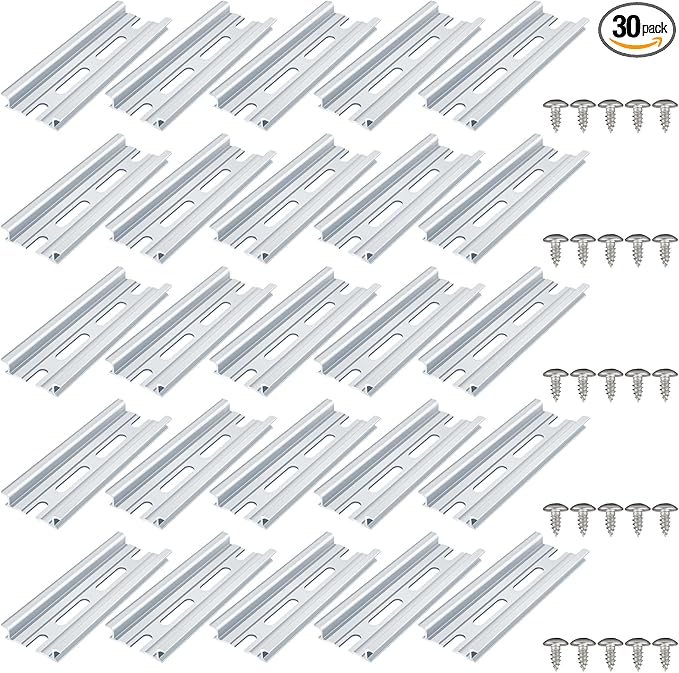 VAMRONE 20 Piece Aluminum DIN Rails, 4 Inches Long, 35mm Wide, 7.5mm High by VAMRONE