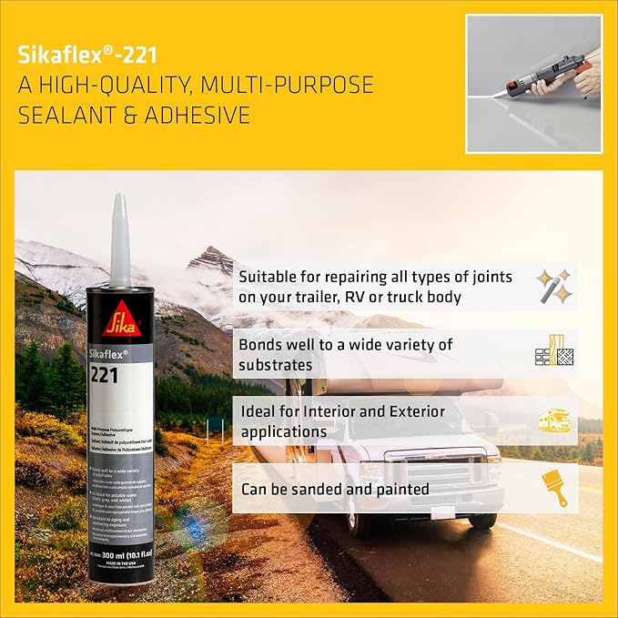SIKA Sikaflex-221, Permanent Elastic Seal, Sandable/Paintable, NSF Approved - Image 3