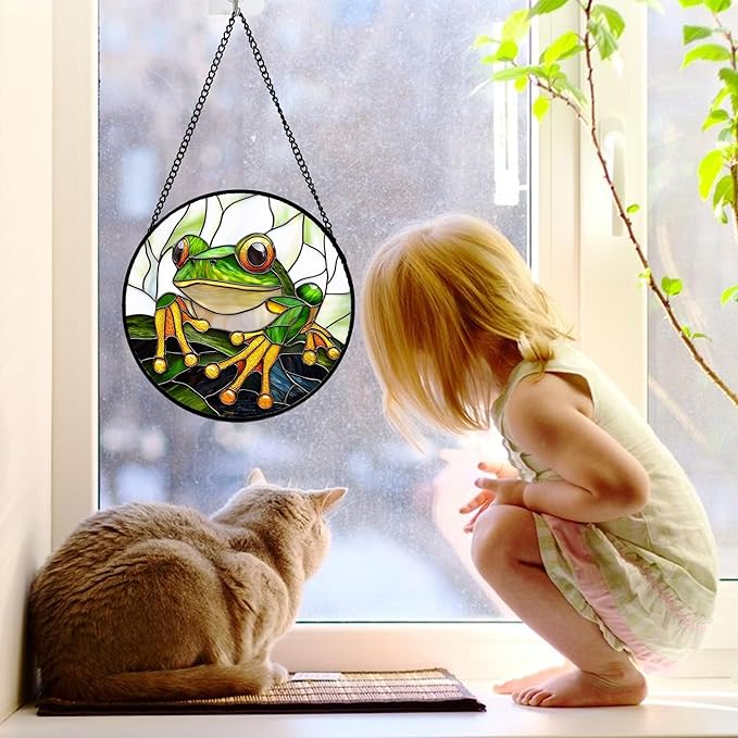 DASTOLL Stained Glass Window Hanging, and Mom 7.8 in - Image 2