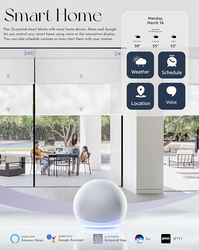 Graywind Motorized Dual Shades for Windows Smart Double Blinds Blackout and - Image 3