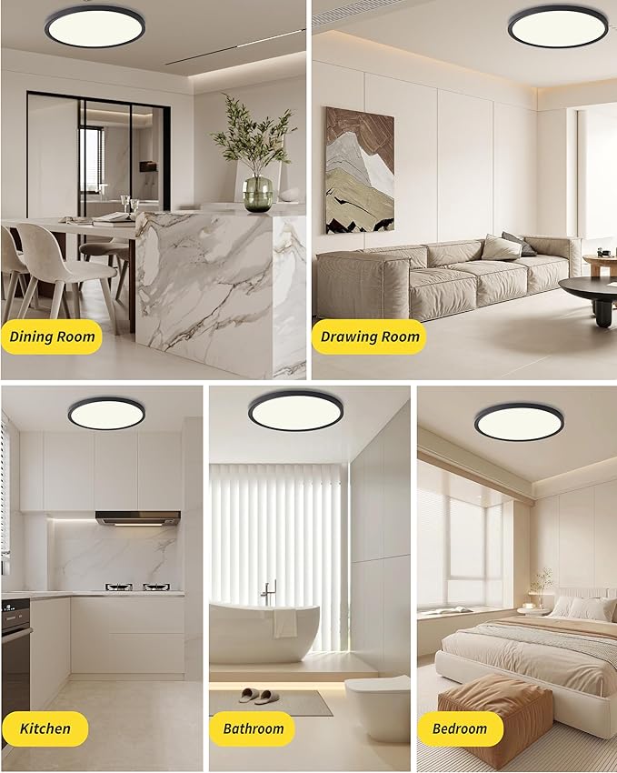4Pack 12 Inch Remote Control Dimmable LED Flush Mount Ceiling Light Panel - Image 3