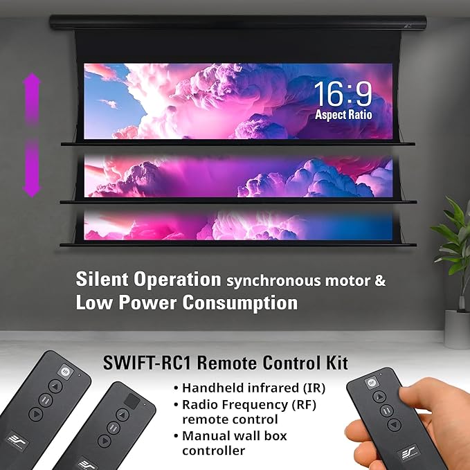 Elite Screens Saker Tab-Tension AcousticProUHD RC1 Kit, Acoustically Sound - Image 3