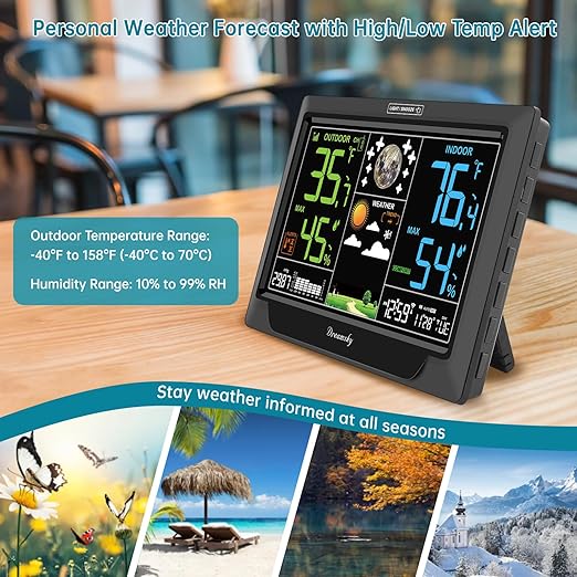 DreamSky Weather Station Indoor Outdoor Thermometer Wireless, Atomic Clock - Image 4