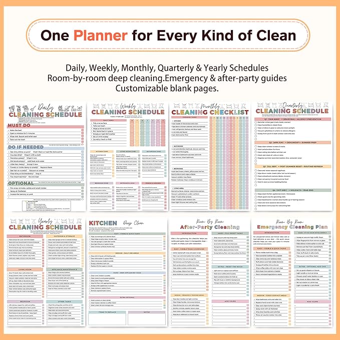 ADHD Cleaning Planner – Reusable Dry-Erase Sleeve Fridge Kit, Removable Coil - Image 2
