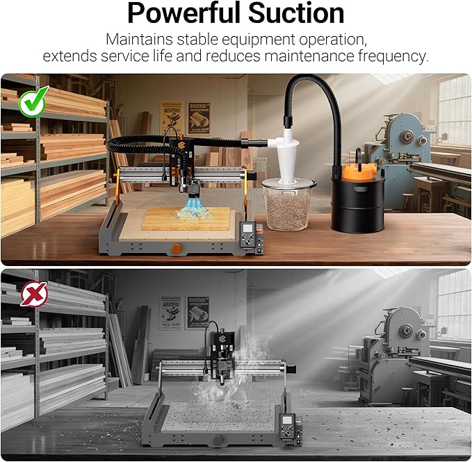 Supports 300W Spindle/500W Spindle Motor CNC Machines CNC Vacuum Cleaner - Image 3