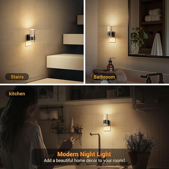 JandCase Night Light, Night Lights Plug into Wall, 2 Pack 3000K LED Nightlight - Image 6