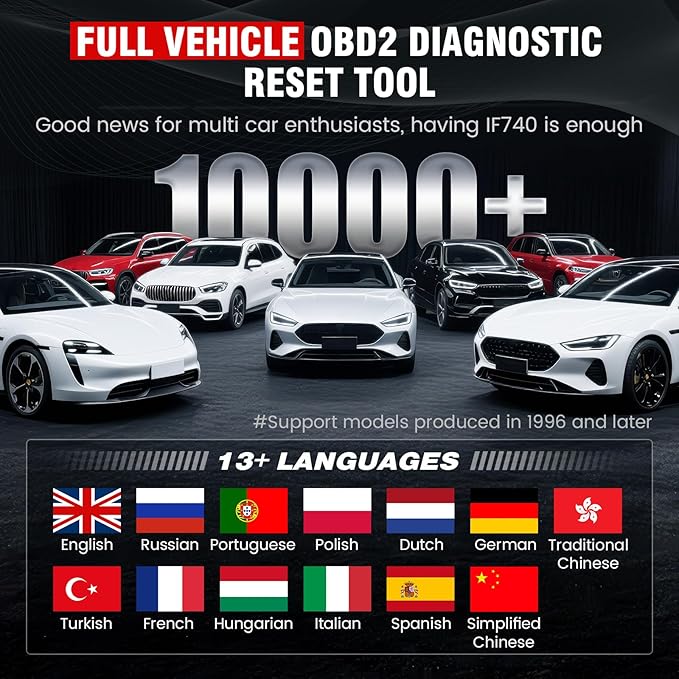 2026 BOSSCOMM IF740 OBD2 Scanner, 4 Systems ABS/SRS/Transmission/Check Engine - Image 8