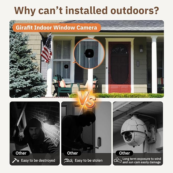 Girafit 3MP 2K Window Camera, 2.4GHz & 5GHz WiFi Indoor Cameras - Image 5