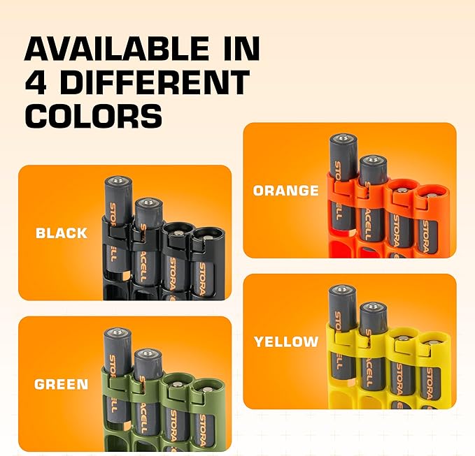 AA Battery Storage Caddy by Storacell, Holds 4 Batteries - Image 7