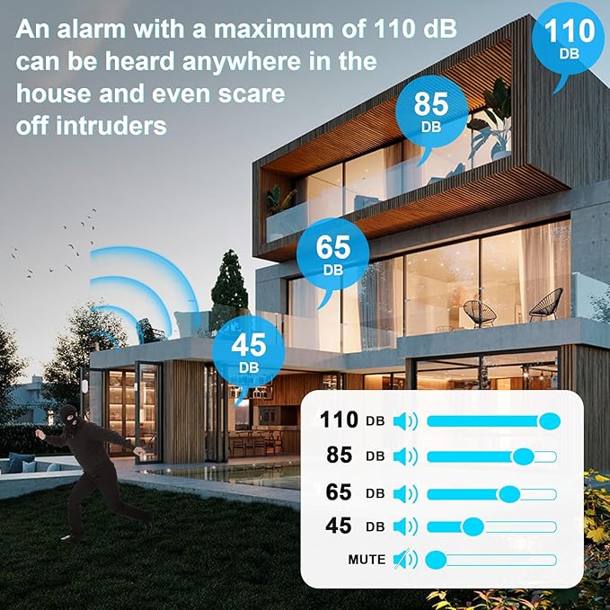 SanJie Wireless Door Chime Sensor, When Door Opens, Entry Alarm - Image 6