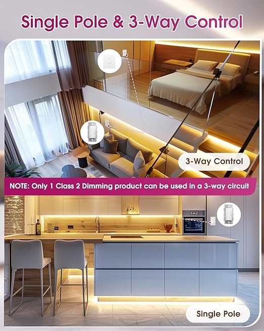 Dimmer Light Switch & 24V 160W Dimmable LED Driver 2 in 1, UL Listed Class 2 - Image 2