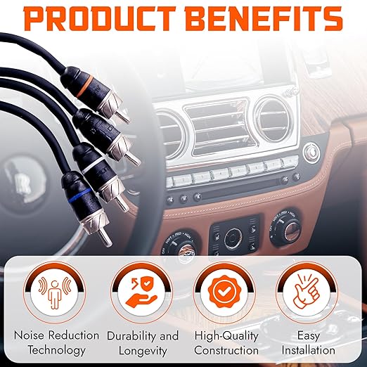 Elite Audio Premium Series 17ft. 4-Channel Car Audio RCA Cable – Double Shielded - Image 5