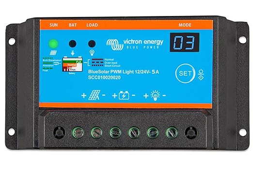 Victron Energy BlueSolar PWM-Light 12/24-Volt 5 amp Charge Controller by VictronEnergy