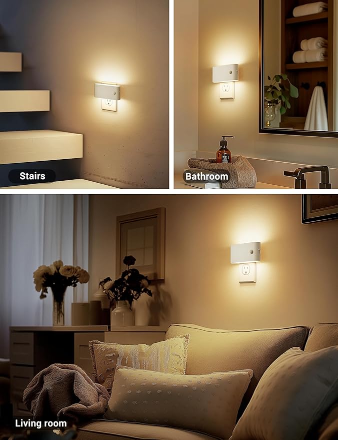 JandCase Motion Senor Night Light, 2 Pack Night Lights Plug into Wall, 0-100 LM - Image 7