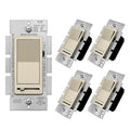 BESTTEN 5 Pack Matte Champagne Gold Dimmer Light Switch, Single Pole or 3-Way by BESTTEN