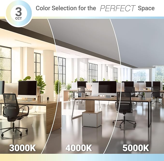 NUWATT 2 Pack, 2x4 LED Flat Panel Light, 3CCT 3000K/4000K/5000K Selectable - Image 5