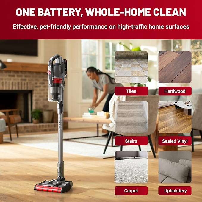 Hoover ONEPWR WindTunnel Emerge Pet+ Cordless Stick Vacuum Cleaner, Lightweight - Image 6