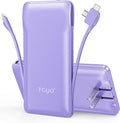 TG90° Portable Charger, 10000mAh Power Bank Built-in Cables and AC Wall Plug by TG90%C2%B0