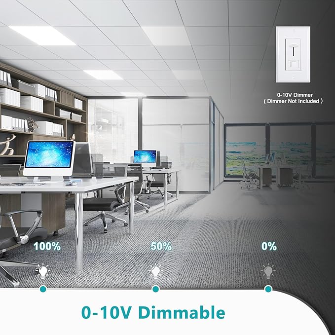 VocgoUU 16-Pack 2x2 LED Flat Panel Light Drop Ceiling, 0-10V Dimmable, 3CCT - Image 3