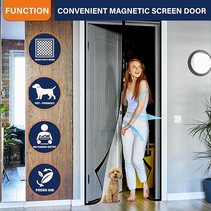 Magnetic Screen Door, Door Screen Magnetic Closure-Keeps Bugs Out Let Breeze in - Image 2