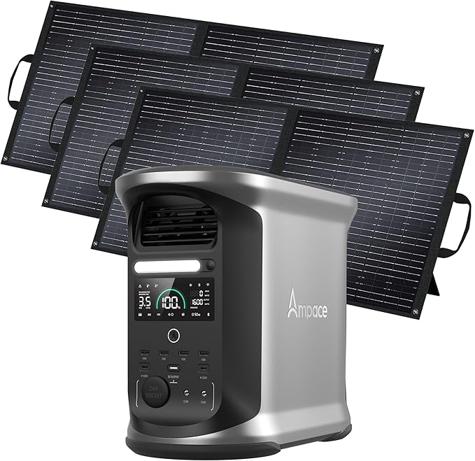 AMPACE Andes 1500 Power Station 2400W Solar Generator by OukitelPowerStation