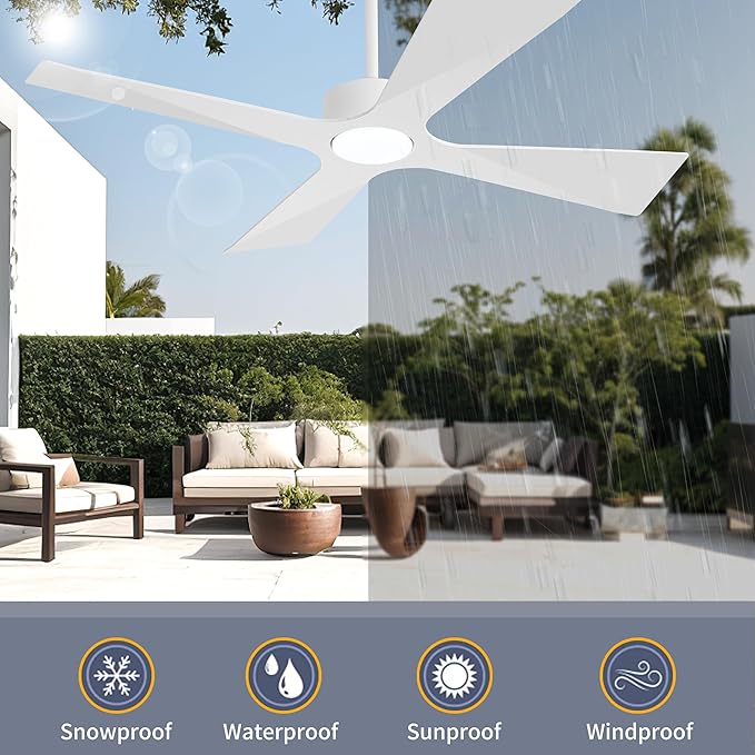 WINGBO 54" Wet Rated Outdoor Ceiling Fan - Image 2