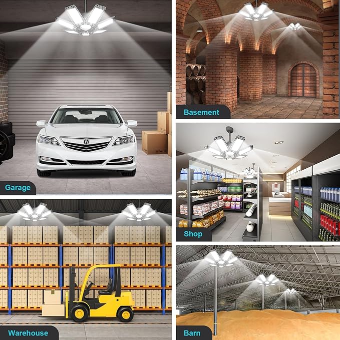 CHENGCHILIT LED Garage Light 4 Pack - 200w 20000LM 6500K Garage Lights Ceiling - Image 7